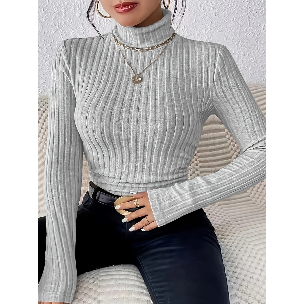 Plus Size 1XL-5XL Women's Slim - Ribbed Knit Sweater reseña y precio