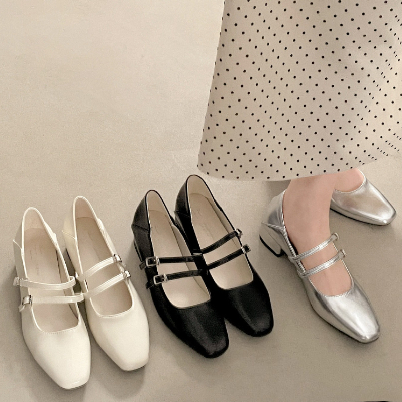 Square Toe Low Heel Women Silv - Women'S Fashion Belts reseña y precio