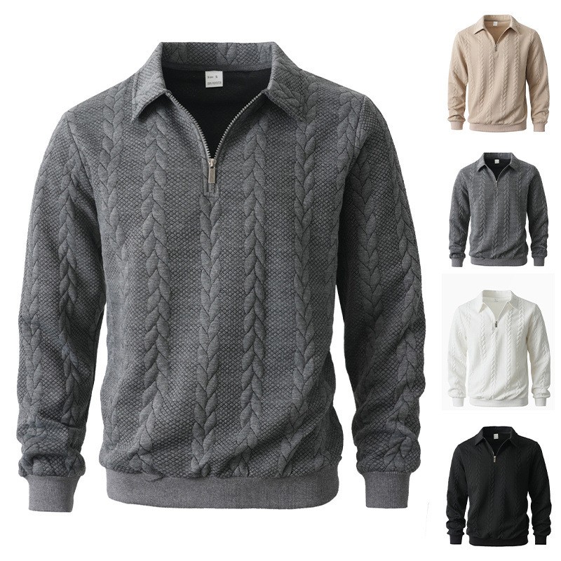Men's Sweater Man Jacquard Lon - Ribbed Knit Sweater reseña y precio