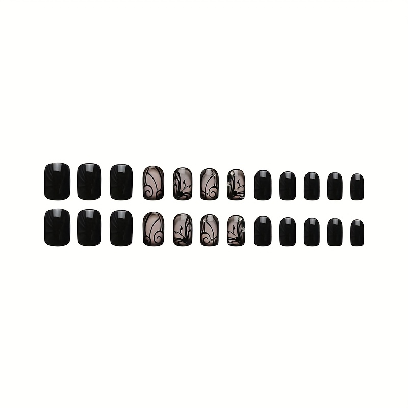 24PCS Medium Square Black Stri - Women Fashion Online reseña y precio