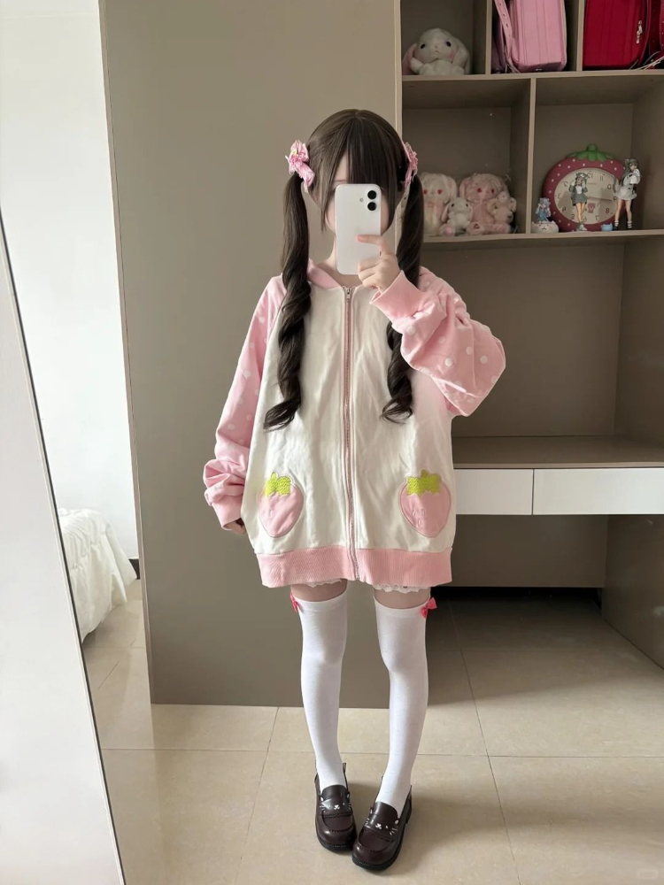 Japanese Sweet Kawaii Hooded C - Women'S Fashion Zip Up Hoodies reseña y precio