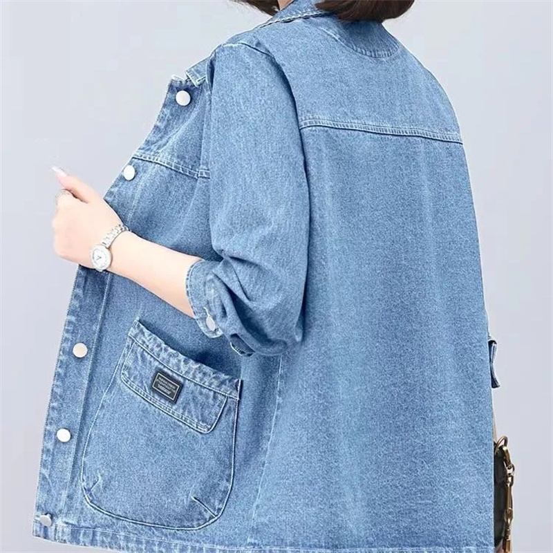 Spring Autumn Lady Long Sleeve - Women Fashion Jeans Top reseña y precio