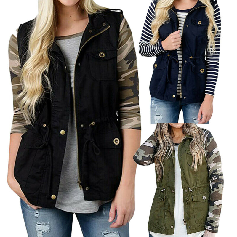 Fashion Women Vest Olive Cargo - Women'S Fashion Utility Jacket reseña y precio