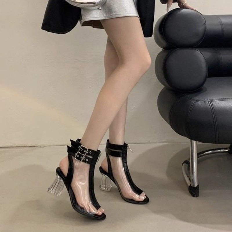 Crystal Heel Zip Sandals Summe - Women'S Fashion Belts reseña y precio