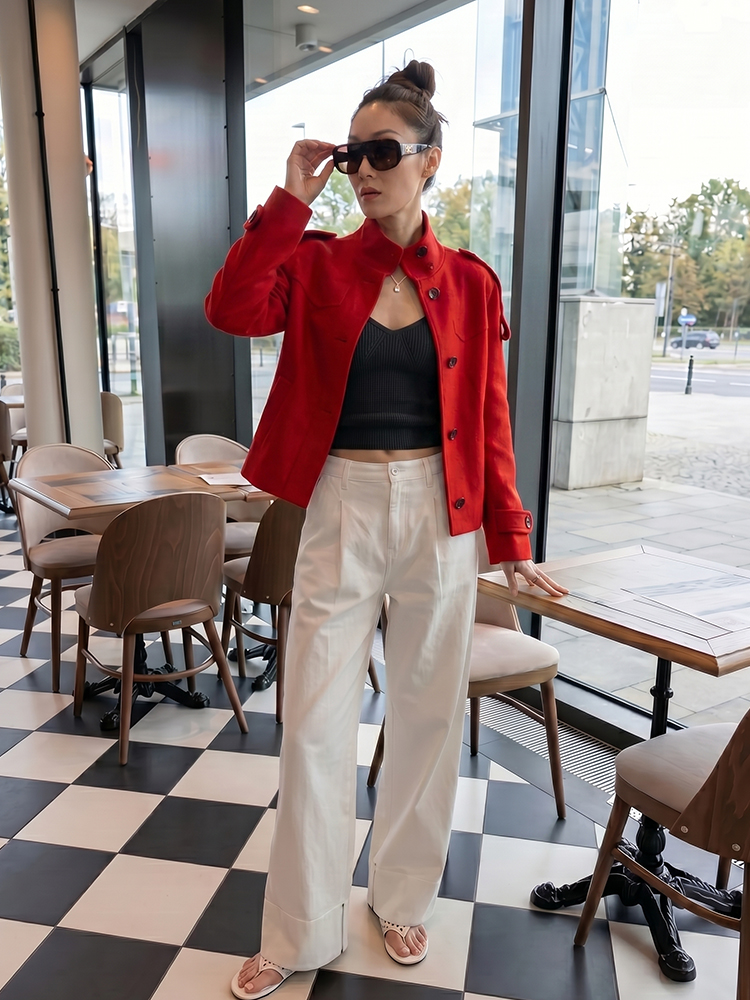 HH Women's Spring Fall Cropped - Women'S Fashion Utility Jacket reseña y precio