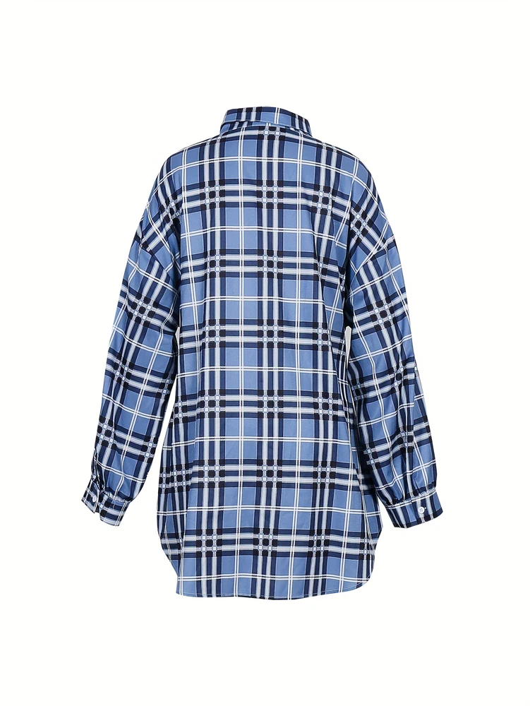 Women Plaid Shirt Dress Elasti - Belted Shirt Dress reseña y precio